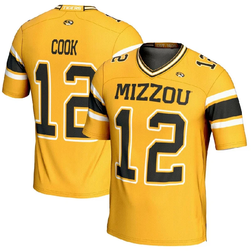 Streetwear Football Jersey-M.Tigers #12 Brady Cook GameDay Greats NIL Player Football Jersey - Gold American College Jerseys