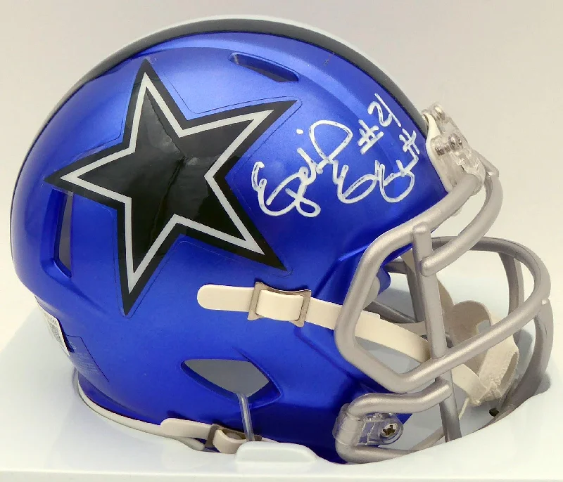 Odor-Resistant Rugby Helmet-Ezekiel Elliott Autographed Dallas Cowboys Flash Blue Speed Mini Helmet Beckett BAS #WT81544