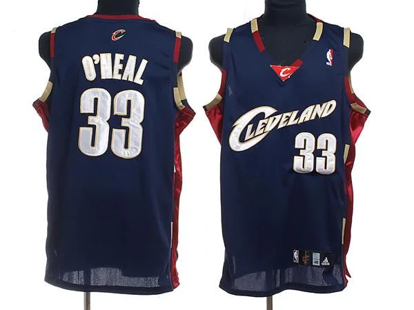 Game Worn Basketball Jersey-Cavaliers 33 Shaquille O Neal Blue Basketball Jerseys