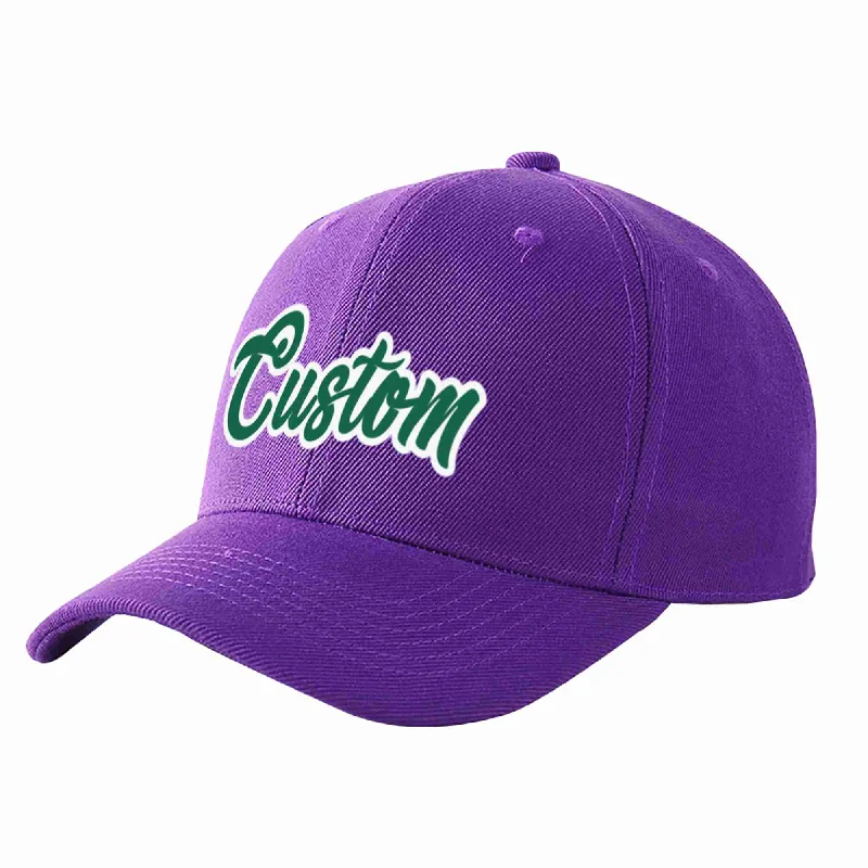 Cooling Baseball Cap-Custom Purple Kelly Green-White Curved Eaves Sport Baseball Cap Design for Men/Women/Youth