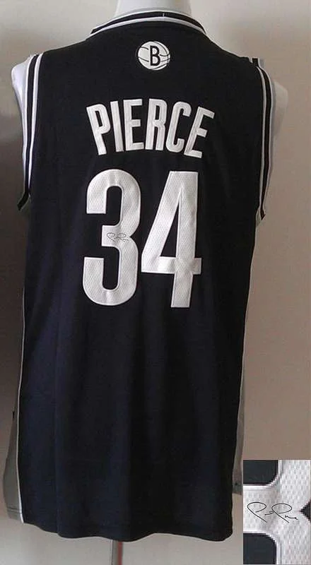 Basketball Commentator Jersey-Celtics 34 Pierce Black Signature Edition Basketball Jerseys