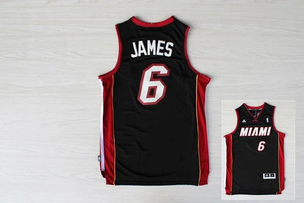 Casual Basketball Jersey-Heat 6 James Black New Revolution 30 Basketball Jerseys