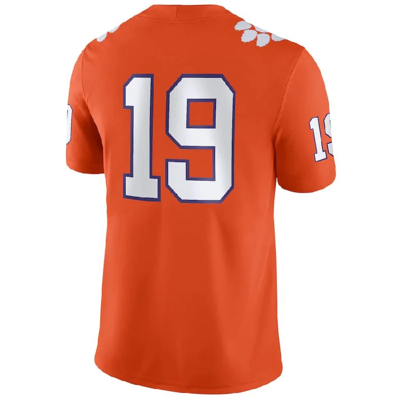 Performance Football Jersey-#19 C.Tigers Game Jersey Football Jersey Orange Stitched American College Jerseys