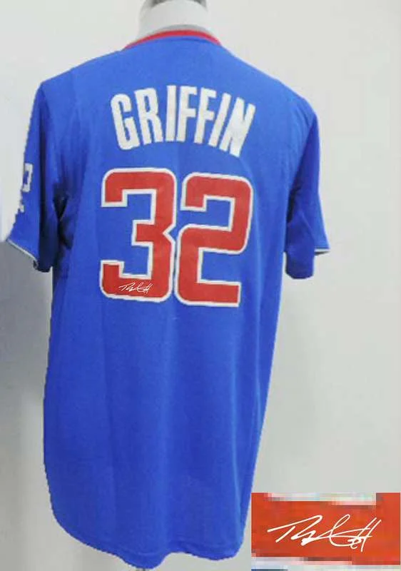 Basketball Coach Team Jersey-Clippers 32 Griffin Blue Christmas Signature Edition Basketball Jerseys