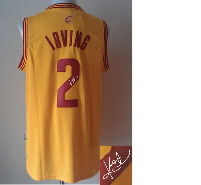 DIY Basketball Jersey-Cavaliers 2 Irving Gold Signature Edition Basketball Jerseys