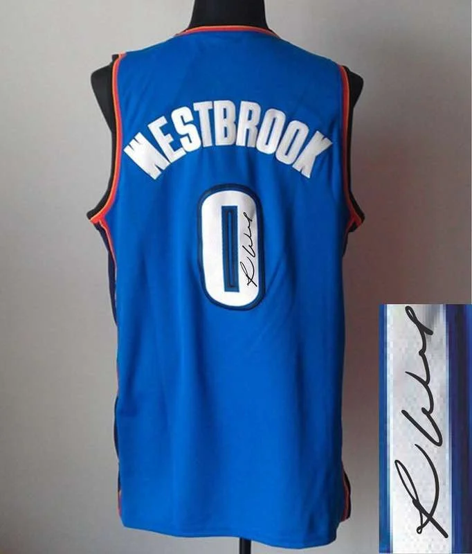 Glow-in-the-Dark Basketball Jersey-Thunder 0 Westbrook Blue Blazers 12 Aldridge Orange Signature Edition Basketball Jerseys