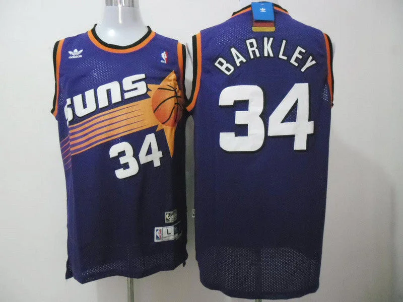 Couple Basketball Jersey-Suns 34 Barkley Purple Hardwood Classics Basketball Jerseys