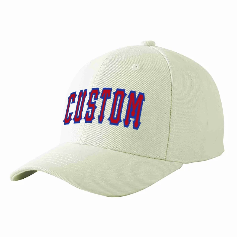 Festival Baseball Cap-Custom Cream Red-Royal Curved Eaves Sport Baseball Cap Design for Men/Women/Youth