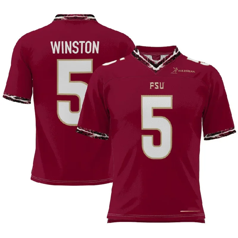 Personalized Football Jersey-F.State Seminoles #5 Jameis Winston GameDay Greats Heisman Football Jersey – Garnet American College Jerseys