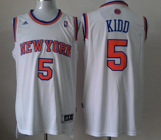 Neon Basketball Jersey-Knicks 5 Kidd White New Revolution 30 Basketball Jerseys