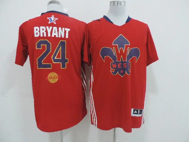 Groomsmen Basketball Jersey-2014 All Star West 24 Bryant Red Swingman Basketball Jerseys