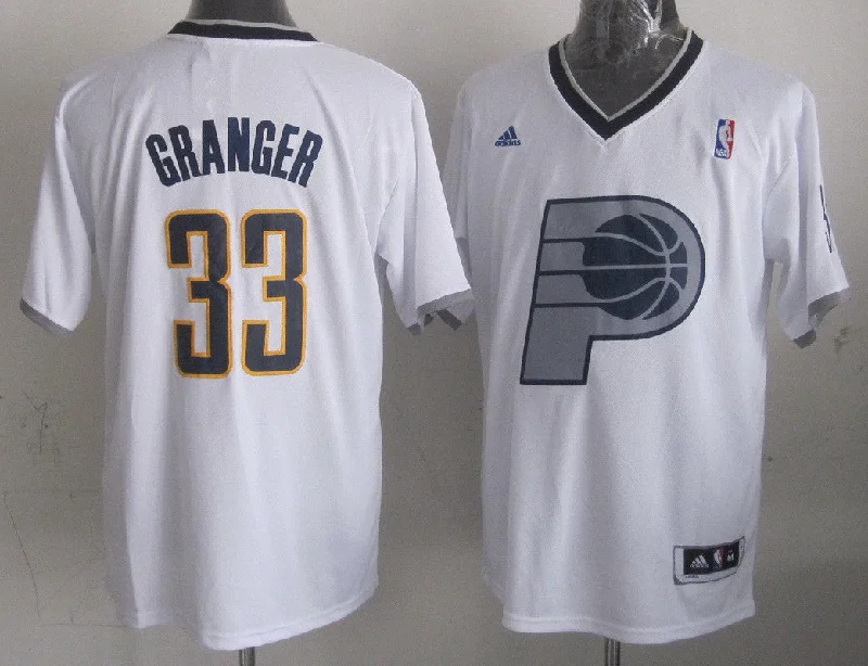 Basketball Player Jersey-Pacers 33 Granger White Christmas Edition Basketball Jerseys