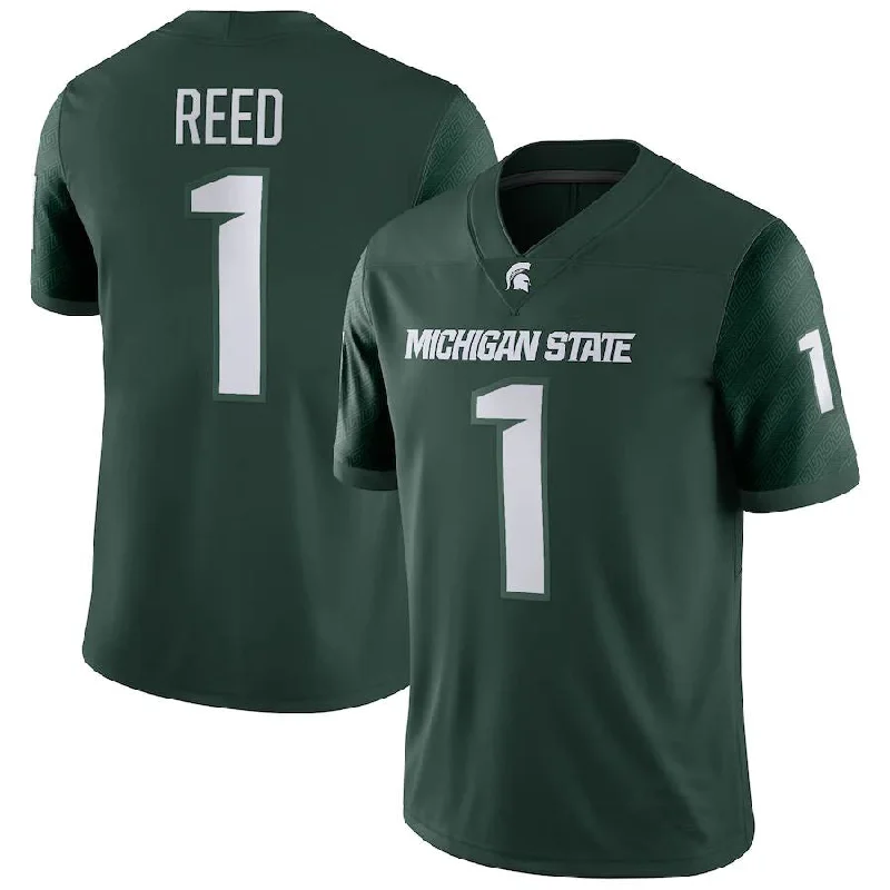 Football Stadium Edition Jersey-M.State Spartans #1 Jayden Reed NIL Replica Football Jersey - Green Stitched American College Jerseys