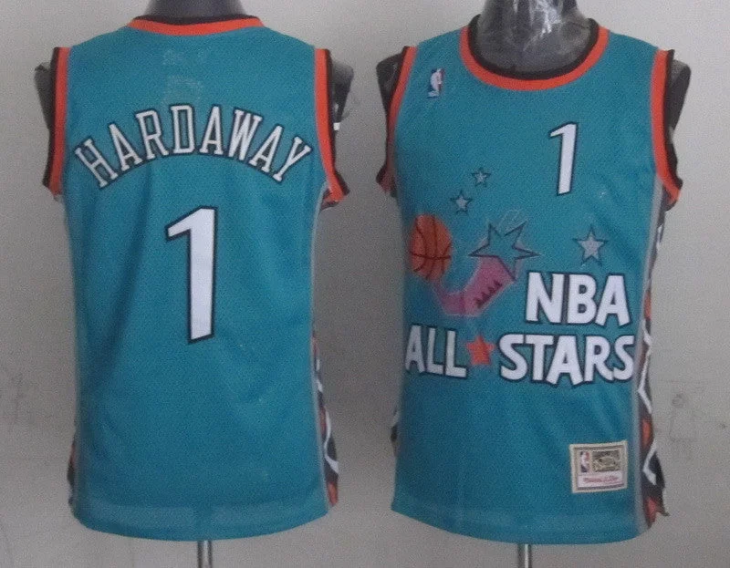 Basketball Training Camp Jersey-1996 All Star 1 Hardaway Teal Basketball Jerseys