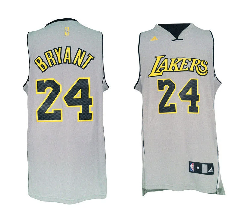 NBA Basketball Jersey-Lakers 24 Kobe Bryant Grey Revolution 30 Swingman Basketball Jerseys