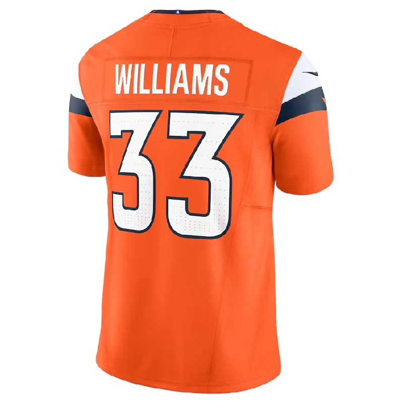 Practice Session Football Jersey-D.Broncos #33 Javonte Williams Vapor F.U.S.E. Limited Jersey - Orange Football Jerseys