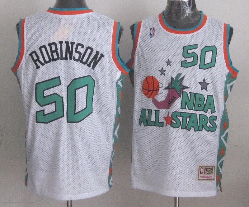 Bright Color Basketball Jersey-1996 All Star 50 Robinson White Basketball Jerseys