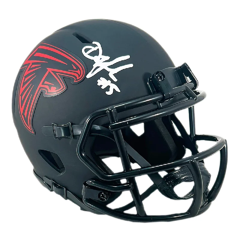 Carbon Fiber Rugby Helmet-Drake London Signed Atlanta Falcons Eclipse Speed Mini Football Helmet (Beckett)