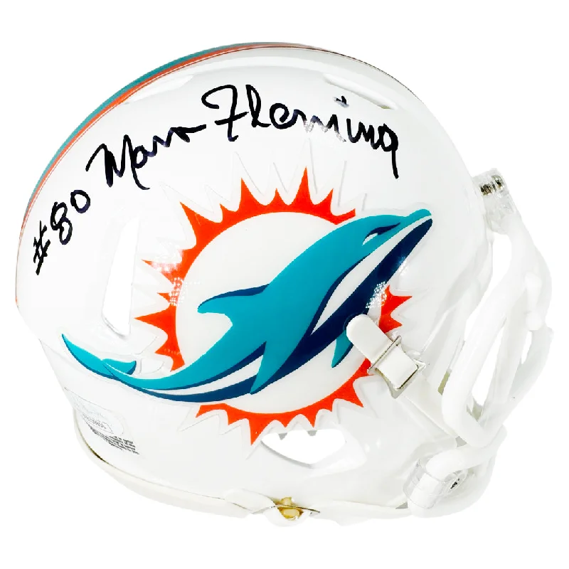 Rugby Lifestyle Helmet-Marv Fleming Signed Miami Dolphins Speed Mini Football Helmet (JSA)