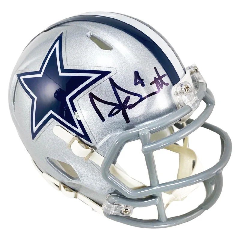 Shockproof Rugby Helmet-Dak Prescott Signed Dallas Cowboys Speed Mini Football Helmet (Beckett)