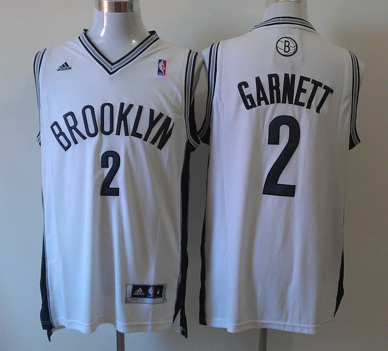 Friendship Basketball Jersey-Nets 2 Garnett White New Revolution 30 Basketball Jerseys