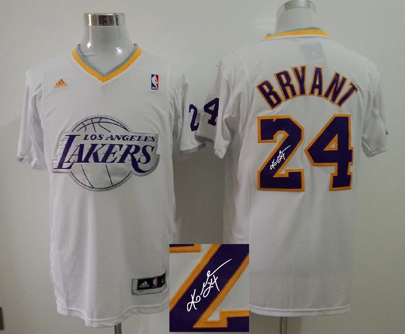 Green Basketball Jersey-Lakers 24 Bryant White Signature Basketball Jerseys