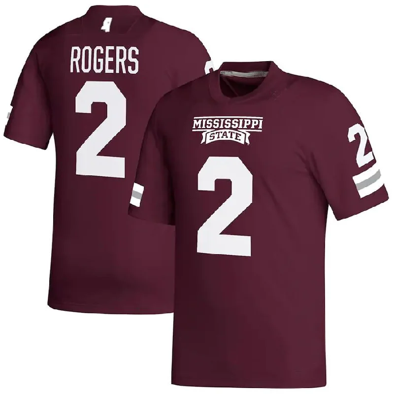 Unisex Football Jersey-M.State Bulldogs #2 Will Rogers NIL Replica Maroon Football Jersey Stitched American College Jerseys