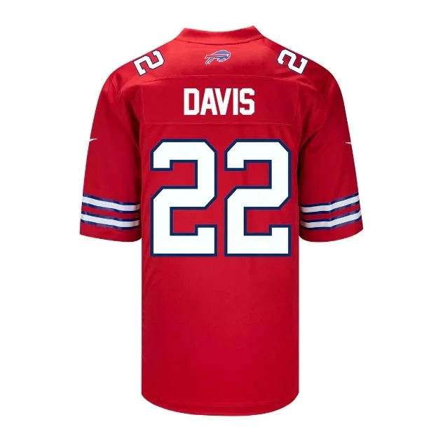 Moisture-Wicking Football Jersey-B.Bills #22 Ray Davis Game Jersey - Red Football Jerseys