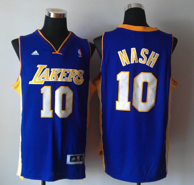 Basketball Tradition Jersey-Lakers 10 Nash Blue New Revolution 30 Basketball Jerseys