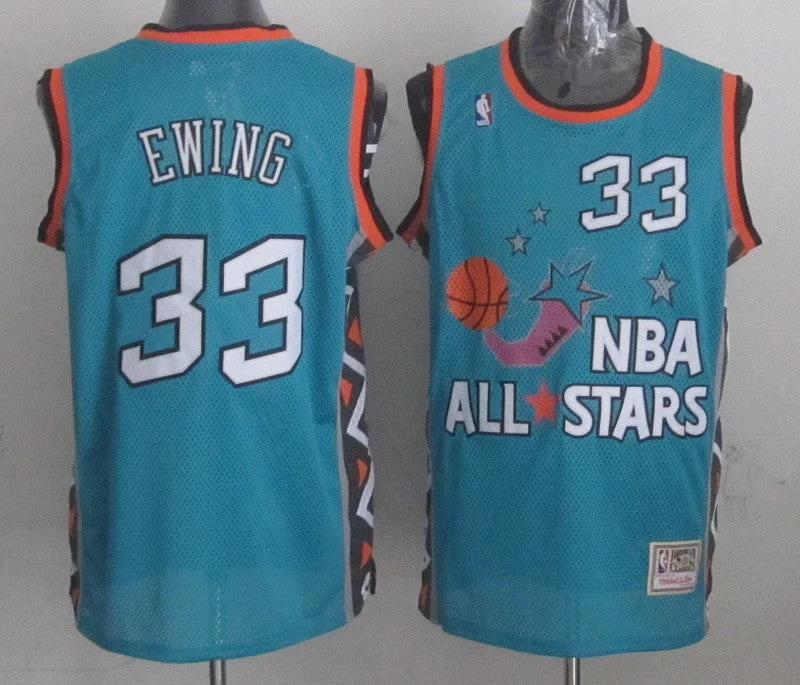 Away Game Basketball Jersey-1996 All Star 33 Ewing Teal Basketball Jerseys