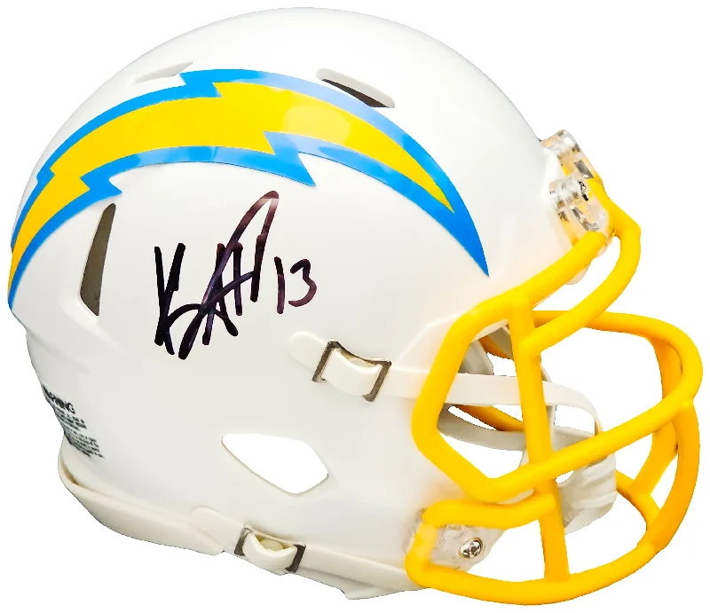 Fanatic Rugby Helmet-Keenan Allen Autographed San Diego Chargers White Speed Mini Helmet Beckett BAS Witness Stock #220515