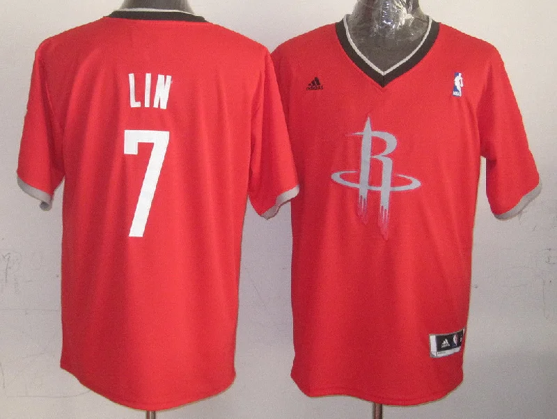 Basketball Homecoming Jersey-Rockets 7 Lin Red Christmas Edition Basketball Jerseys