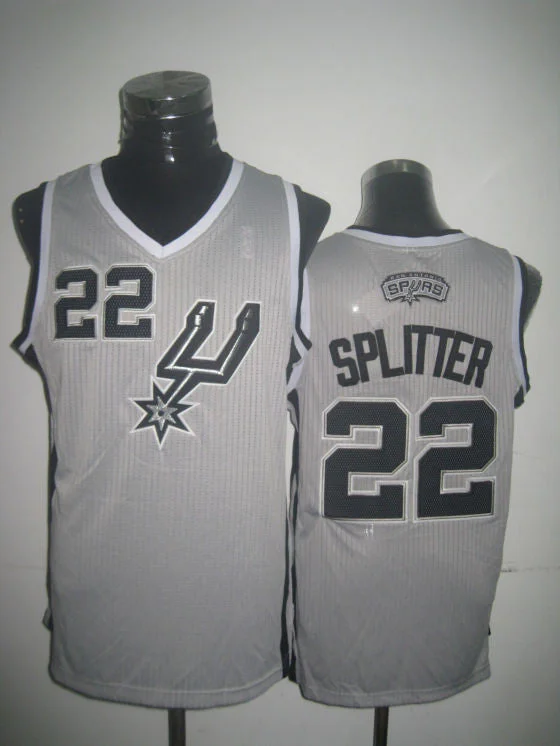 Winter Basketball Jersey-Spurs 22 Splitter Grey New Revolution 30 Basketball Jerseys