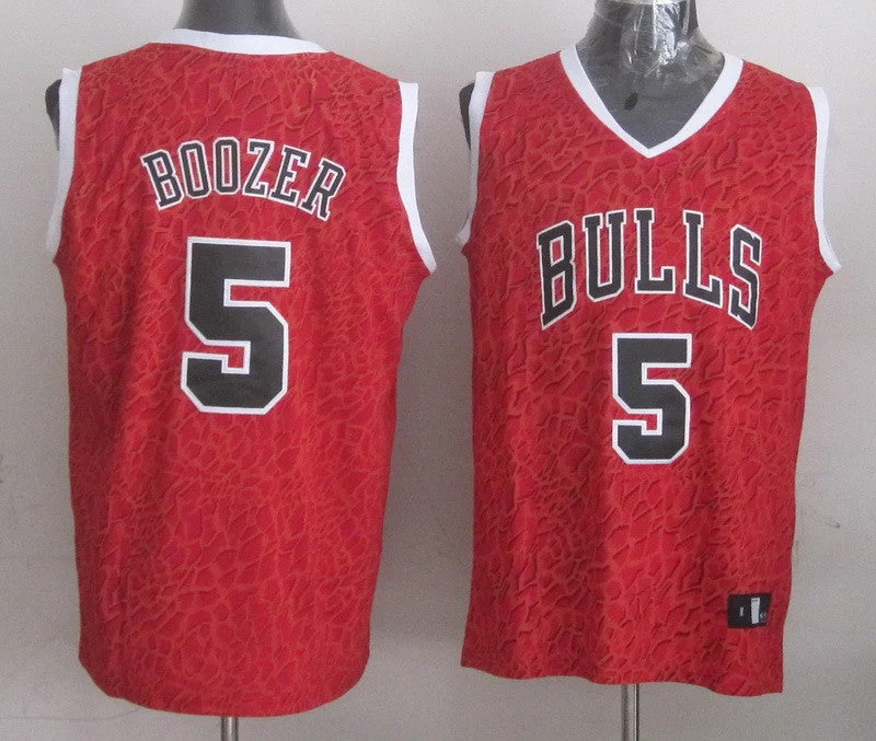 Purple Basketball Jersey-Bulls 5 Boozer Red Crazy Light Swingman Basketball Jerseys