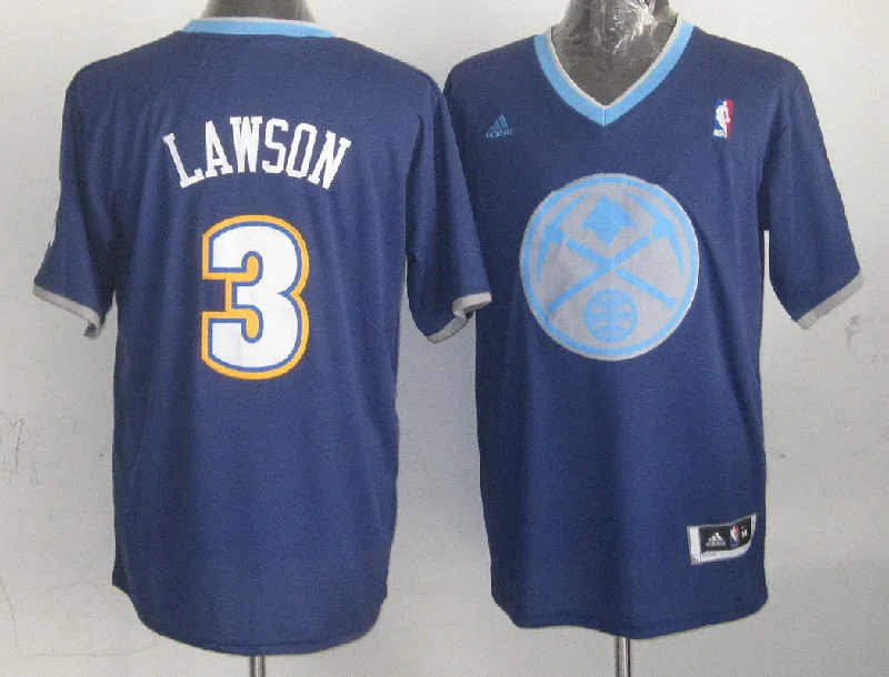 Basketball Style Jersey-Nuggets 3 Lawson Blue Christmas Edition Basketball Jerseys