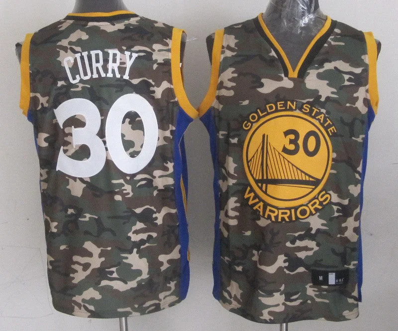 Printed Basketball Jersey-Warriors 30 Curry Swingman Camouflage Basketball Jerseys