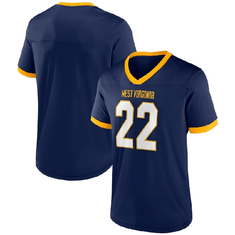 Practice Session Football Jersey-W.Virginia Mountaineers The Cut Navy Football Jersey American College Jerseys