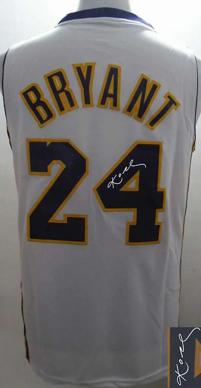 Fan Basketball Jersey-Lakers 24 Bryant White Signature Edition Basketball Jerseys