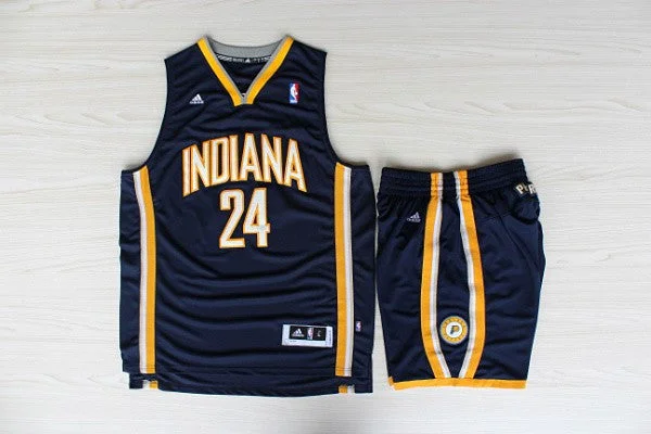 Custom Basketball Jersey-Pacers 24 George Dark Blue New Revolution 30 Suite Basketball Jerseys