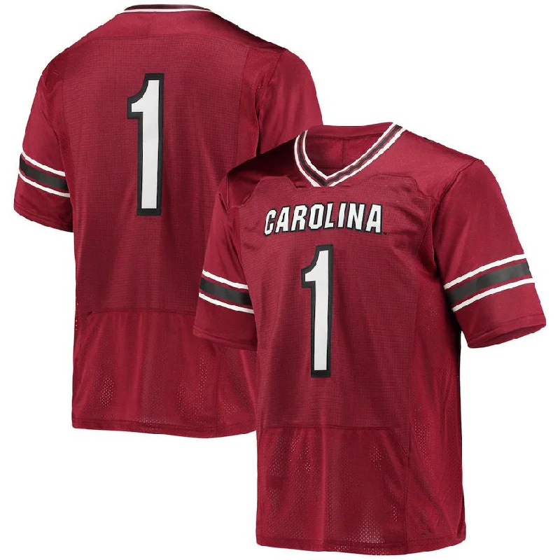 Grey Football Jersey-#1 S.Carolina Gamecocks Under Armour Premiere Football Jersey Stitched American College Jerseys