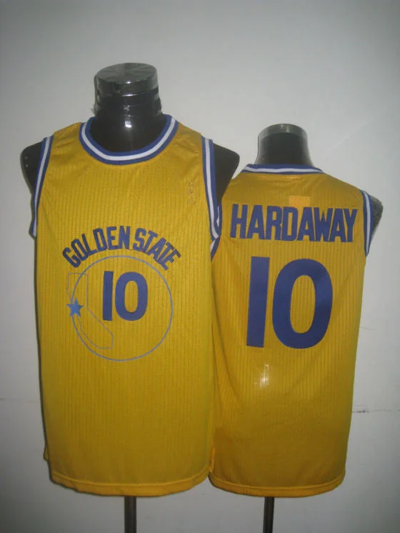 Street Style Basketball Jersey-Warriors 10 Hardaway Gold New Revolution 30 Basketball Jerseys