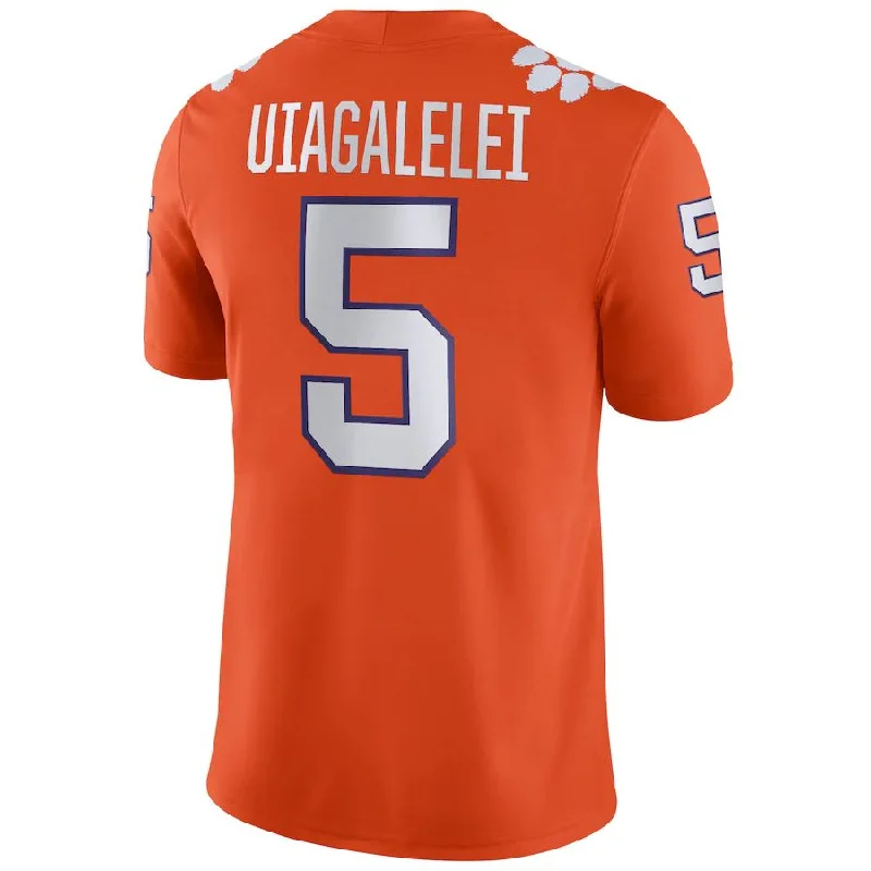 Name and Number Football Jersey-C.Tigers #5 DJ Uiagalelei NIL Replica Football Jersey Orange Stitched American College Jerseys