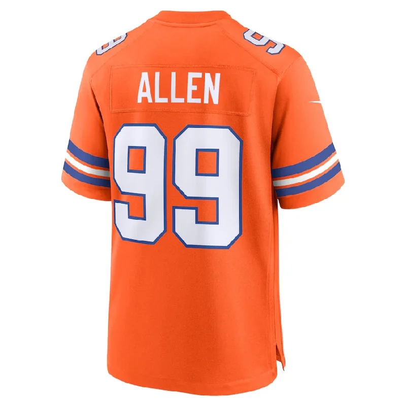 Bachelor Party Football Jersey-D.Broncos #99 Zach Allen Orange Mile High Collection 1977 Throwback Player Game Football Jerseys