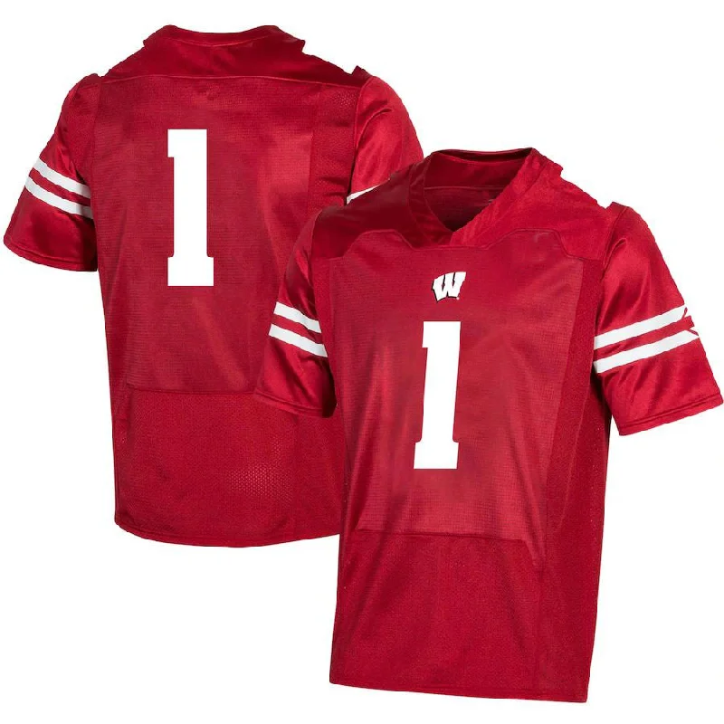 Football Weekend Jersey-#1 W.Badgers Under Armour Replica Football Jersey - Red Stitched American College Jerseys