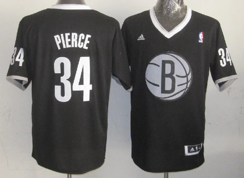 Basketball Tailgate Jersey-Nets 34 Pierce Black Christmas Edition Basketball Jerseys