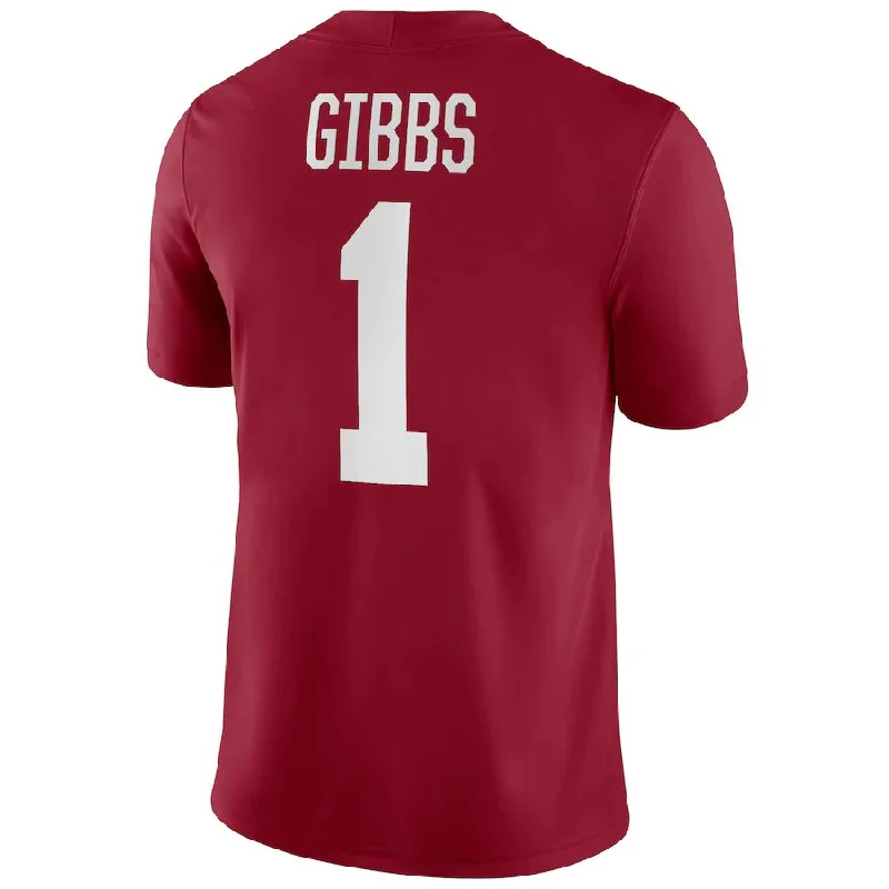 Striped Football Jersey-A.Crimson Tide #1 Jahmyr Gibbs NIL Replica Football Jersey Stitched American College Jerseys