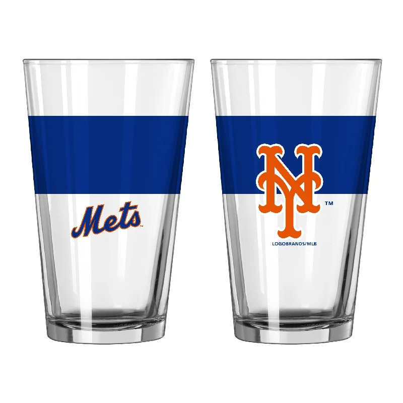 School Club Team Mug-New York Mets 16oz Colorblock Pint Glass