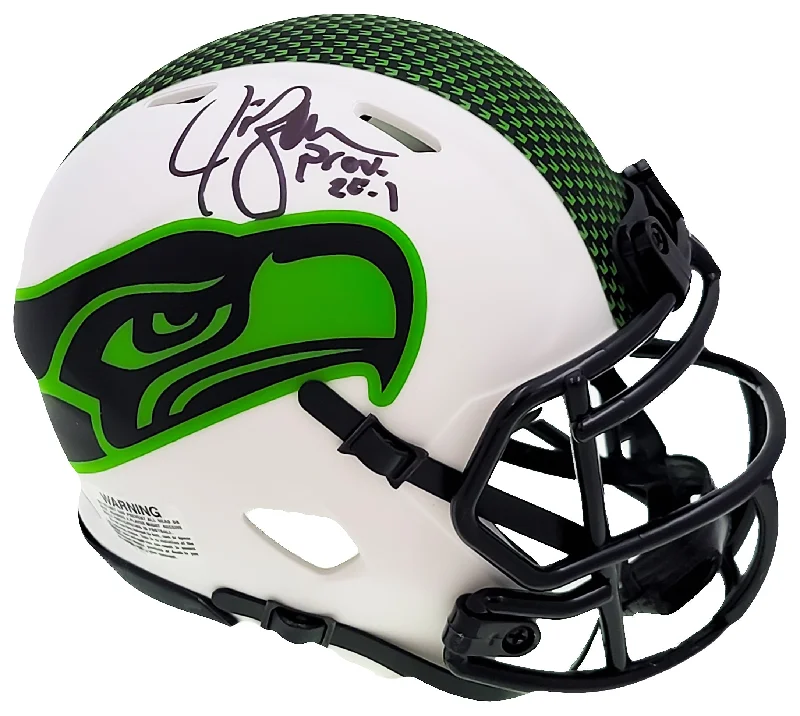 Adjustable Rugby Helmet-Jim Zorn Autographed Seattle Seahawks Lunar Eclipse White Speed Mini Helmet MCS Holo Stock #211075