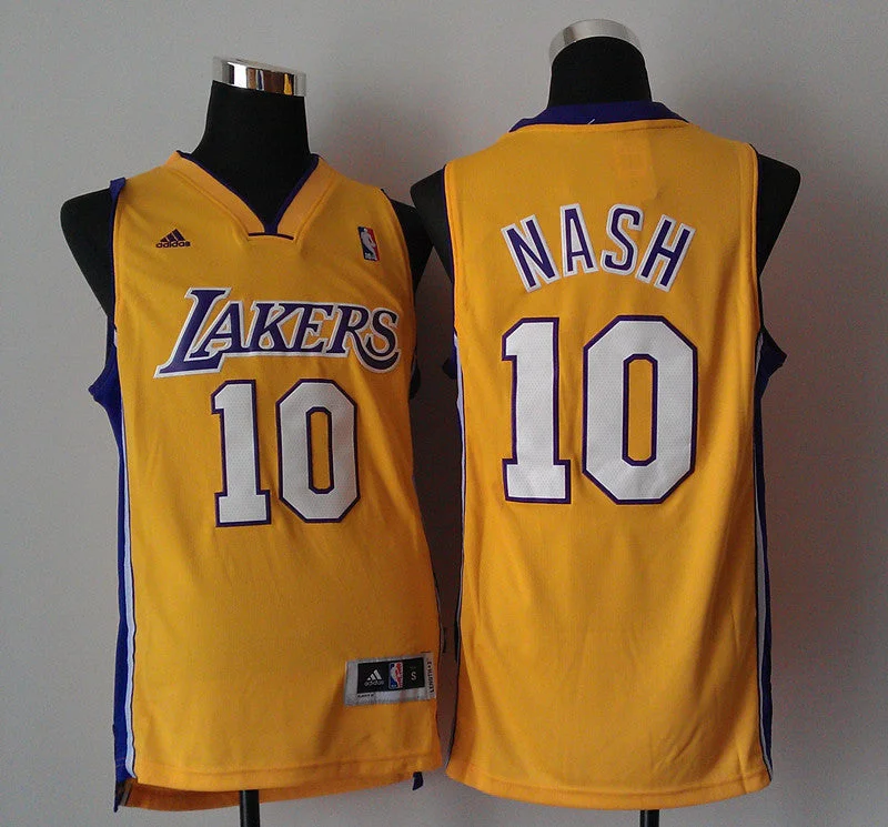 Anniversary Basketball Jersey-Lakers 10 Nash Yellow New Revolution 30 Basketball Jerseys