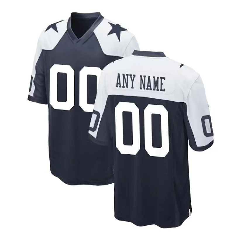 Men's Football Jersey-Custom  D.Cowboys Navy Alternate Game Jersey Stitched Football Jerseys